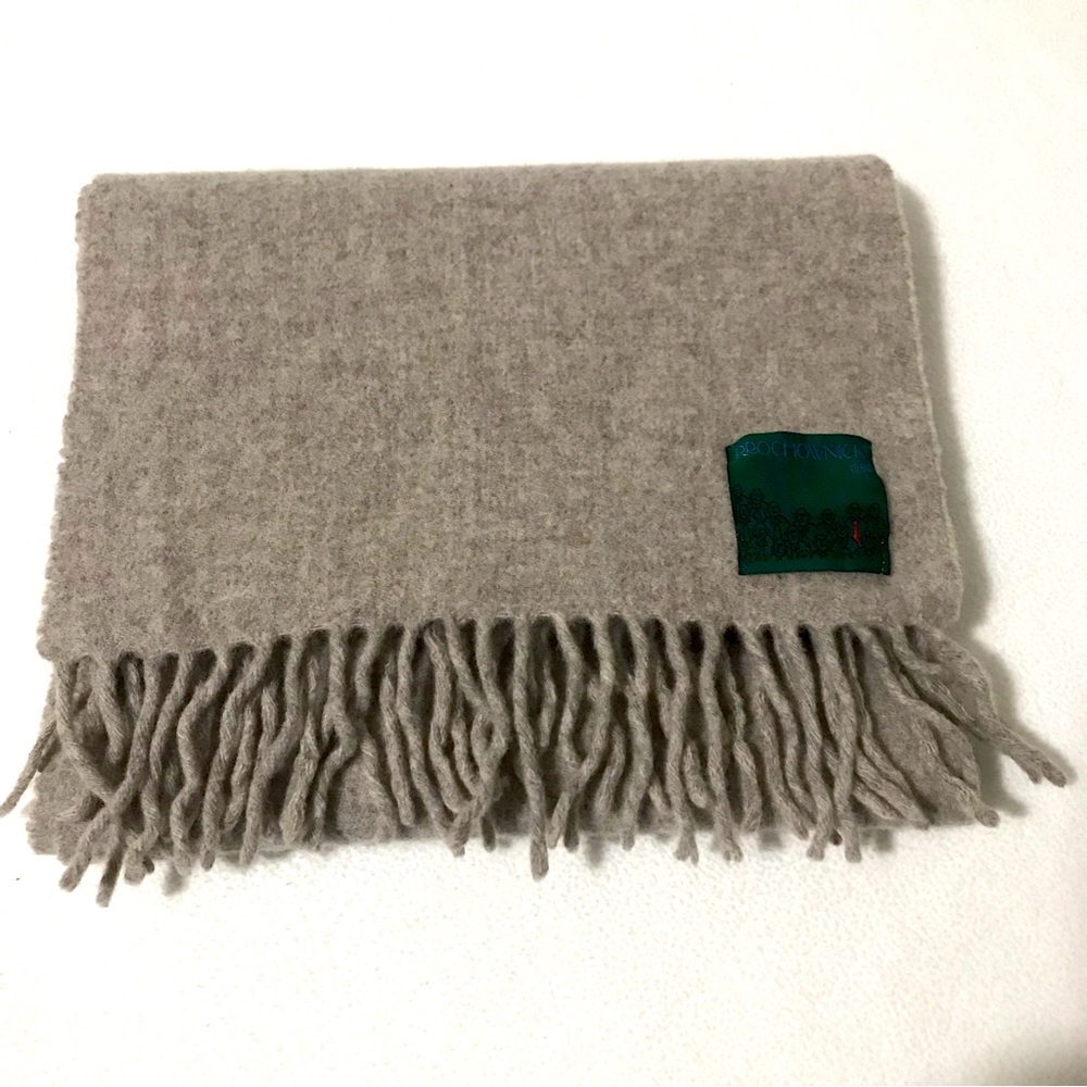 Prochownick 100% wool tan unisex scarf made in Italy